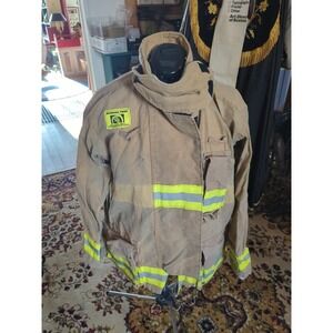 Vintage Retired Firefighter Turnout JACKET FIRE COAT USED 42 X 36 SHELL ONLY!!